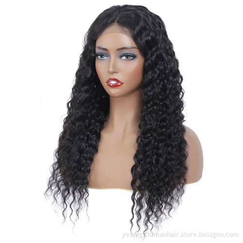 2021 Trending Style Wet Look Human Hair Lace Front Closure Wig Vendor Wholesale Natural Water Wave Indian Hair Front Lace Wigs